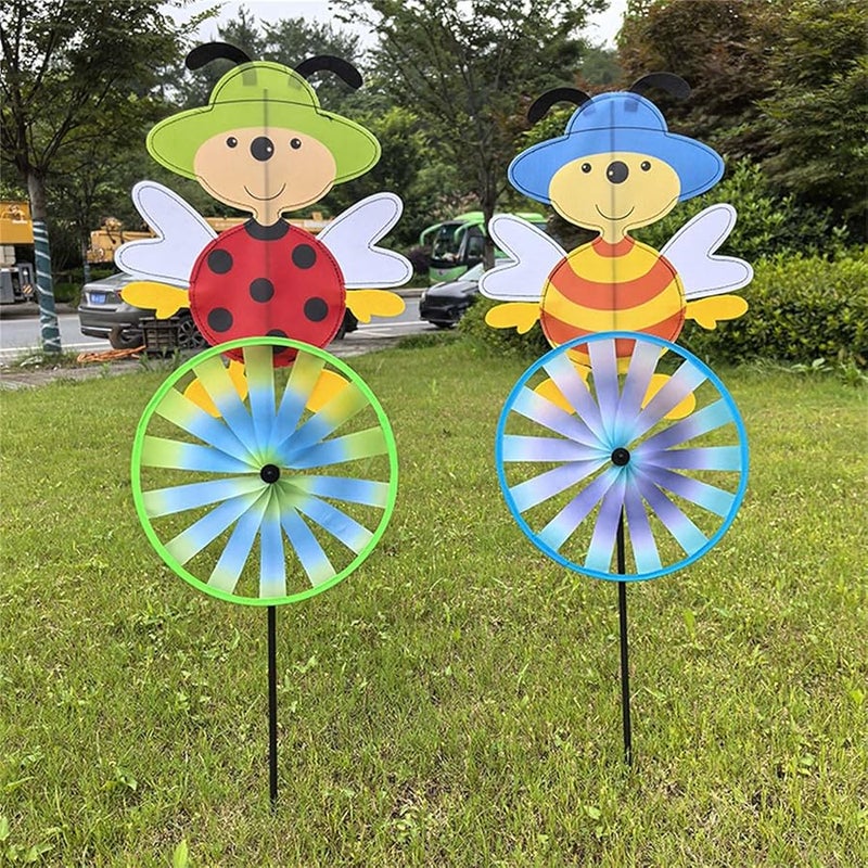 فزاعة خضراء دوارة للرياح ديكور خارجي نسيج مقاوم للعوامل الجوية وتد حديقة للفناء الخارجي - Image 3